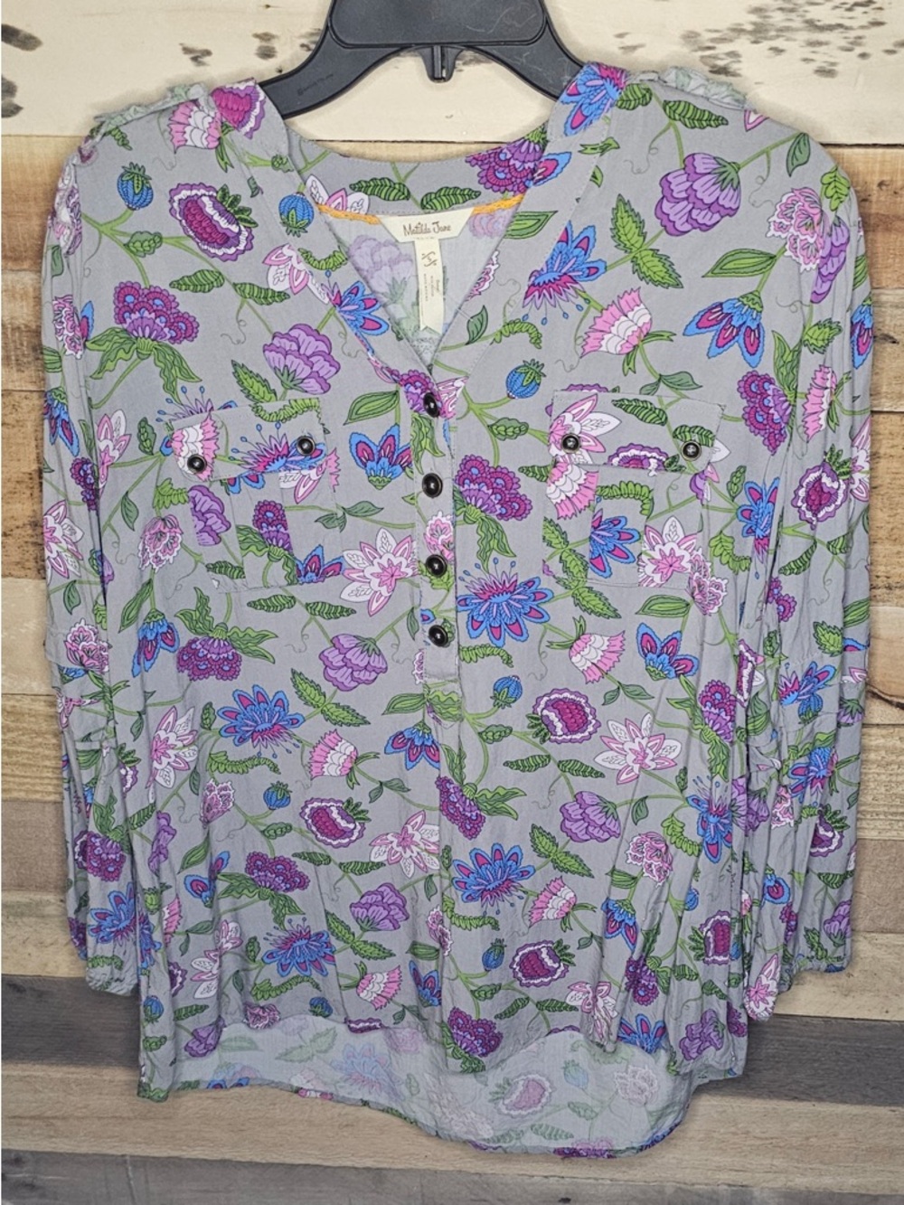 Matilda Jane Lavender Floral Henley Blouse